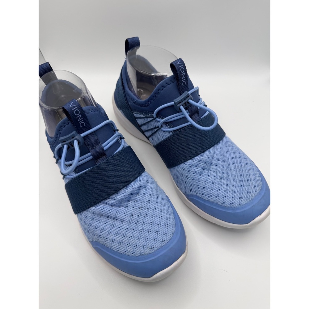 Vionic Alaina II Lt. Blue Navy Mesh Slip On Walking Sneakers Shoes Sz 8 Comfort